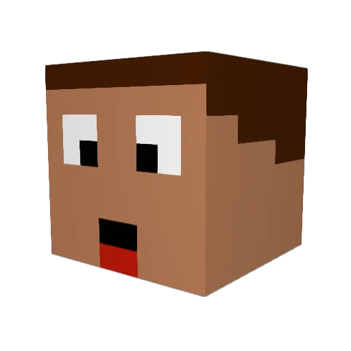 WEZZIDE Minecraft avatar head, 3D render