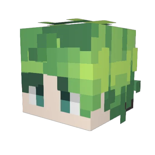 WElME Minecraft avatar head, 3D render