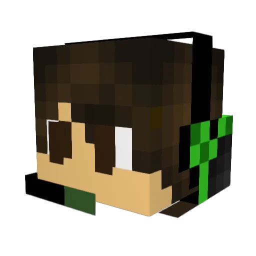 WG73 Minecraft avatar head, 3D render