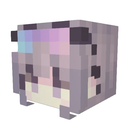 WGmNf526 Minecraft avatar head, 3D render