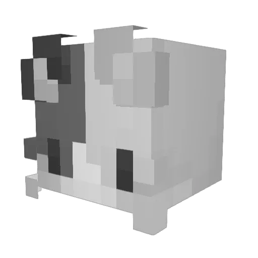 WH1T3_CVT Minecraft avatar head, 3D render