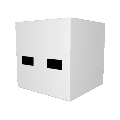 WH1TEEE Minecraft avatar head, 3D render