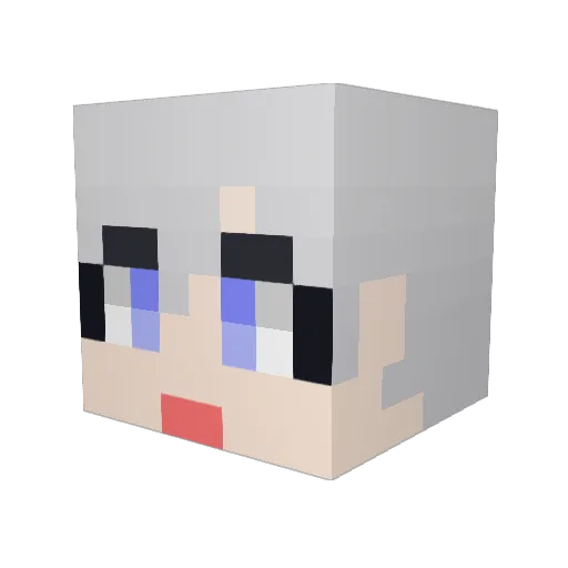 WH1TE_CR0W Minecraft avatar head, 3D render