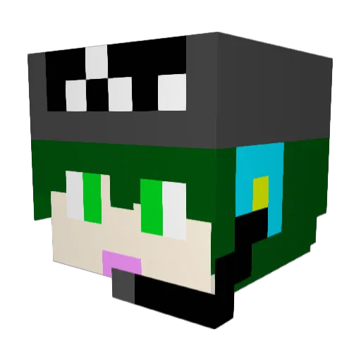 WHAT_A Minecraft avatar head, 3D render