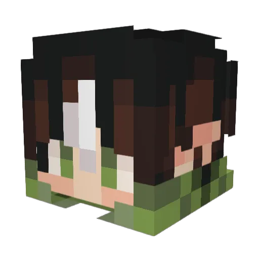 WHIT3_G4RDEN Minecraft avatar head, 3D render