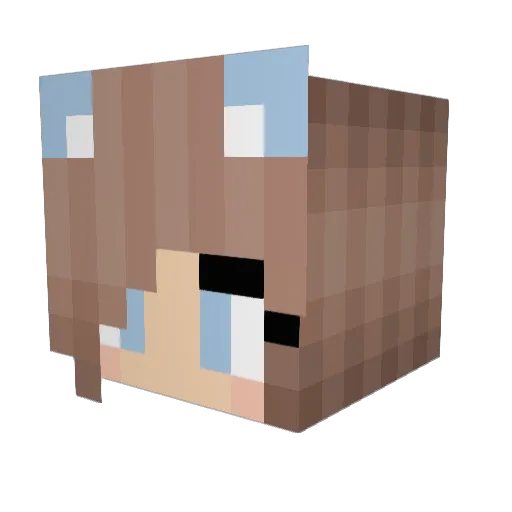 WHITE_QUEEN Minecraft avatar head, 3D render