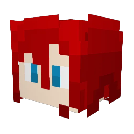 WHxxNatsu Minecraft avatar head, 3D render