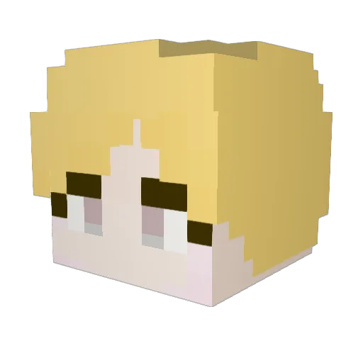 WICAI Minecraft avatar head, 3D render
