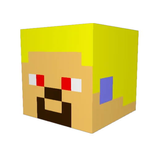 WILL03m Minecraft avatar head, 3D render