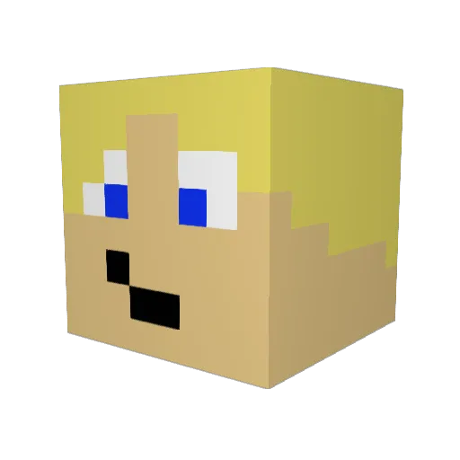 WILU__01 Minecraft avatar head, 3D render