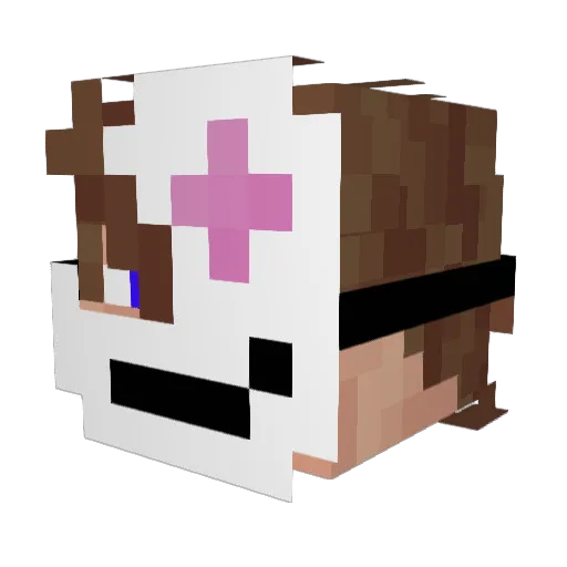 WINISHK0 Minecraft avatar head, 3D render