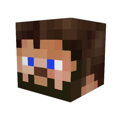 WIRCRnD Minecraft avatar head, 3D render