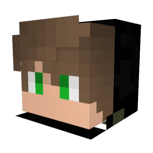WIZARDHDx Minecraft avatar head, 3D render