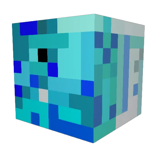 WJ0902 Minecraft avatar head, 3D render