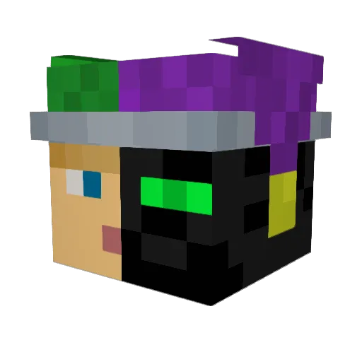 WJK_3 Minecraft avatar head, 3D render