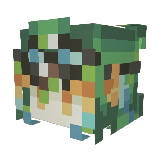 WJlOM Minecraft avatar head, 3D render