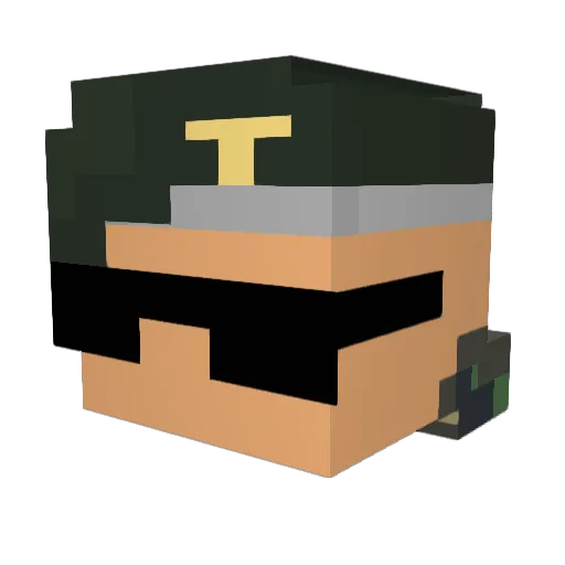 WK_POP Minecraft avatar head, 3D render