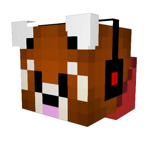 WLA_PandaRosso Minecraft avatar head, 3D render