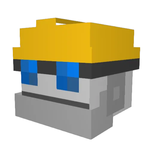 WLetsPlay Minecraft avatar head, 3D render