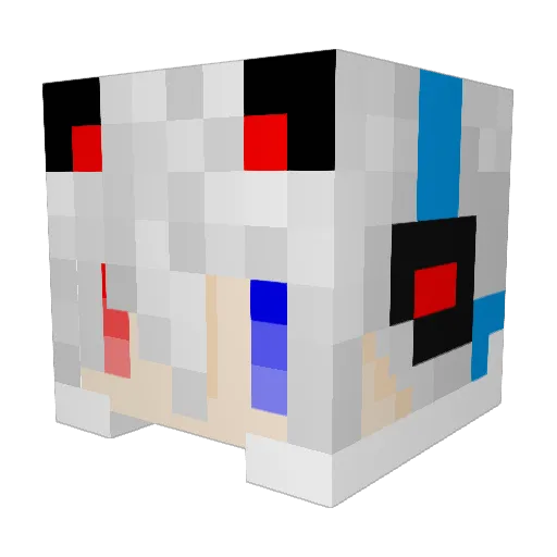 WMUMu Minecraft avatar head, 3D render