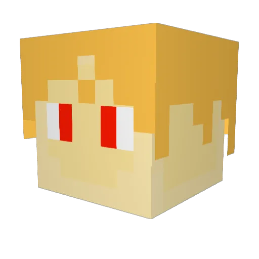 WMZZL Minecraft avatar head, 3D render