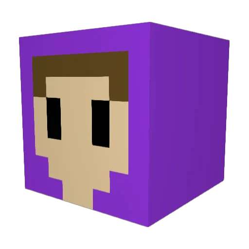 WNT_Smooth52 Minecraft avatar head, 3D render