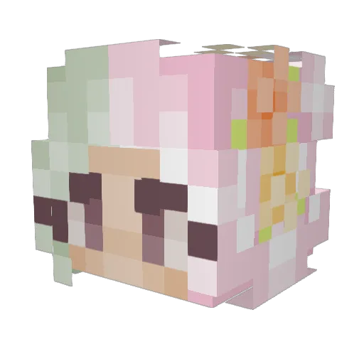 WO0P Minecraft avatar head, 3D render
