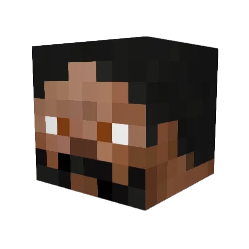 WOBC Minecraft avatar head, 3D render