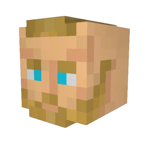 WOKEM4N Minecraft avatar head, 3D render