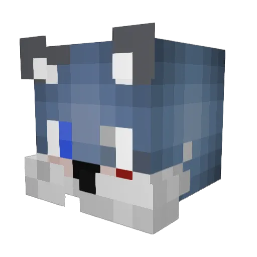 WOLFANIM Minecraft avatar head, 3D render