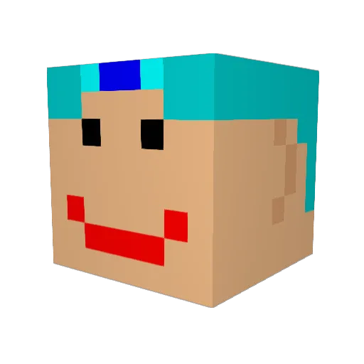 WOLFSANGEL Minecraft avatar head, 3D render