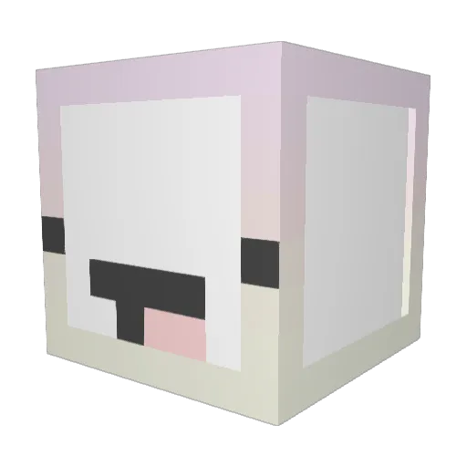 WORM_WORM Minecraft avatar head, 3D render