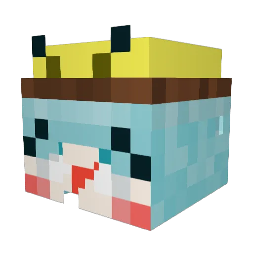 WORM_bee Minecraft avatar head, 3D render