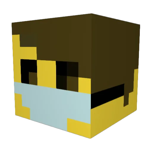 WOWCAT52 Minecraft avatar head, 3D render