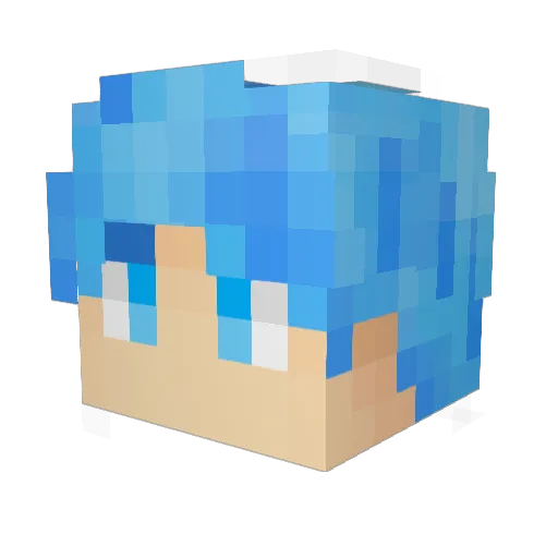 WOWCartamCracked Minecraft avatar head, 3D render
