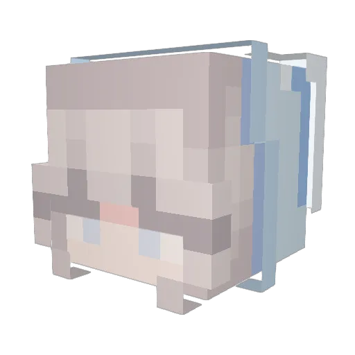 WR3CK3DD_ Minecraft avatar head, 3D render