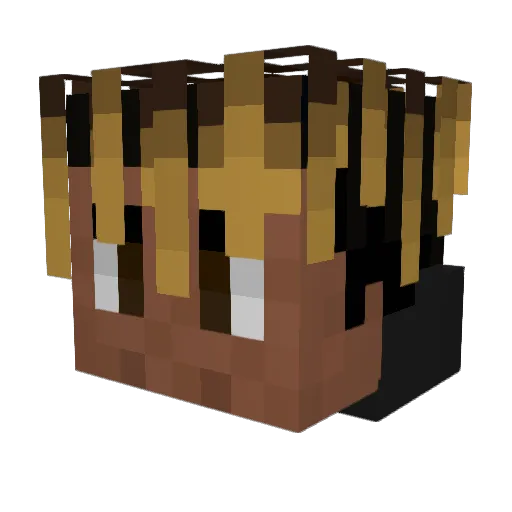 WRLD_23 Minecraft avatar head, 3D render
