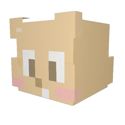 WSH42 Minecraft avatar head, 3D render