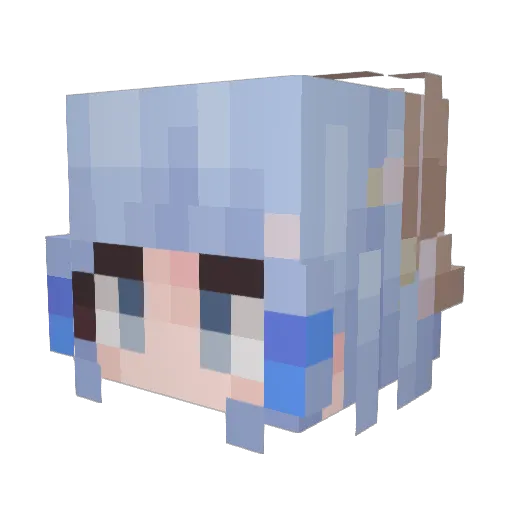 WSXQA Minecraft avatar head, 3D render