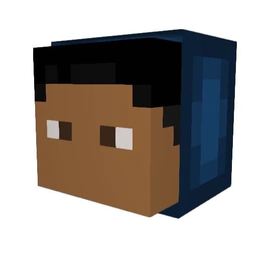 WS_off Minecraft avatar head, 3D render