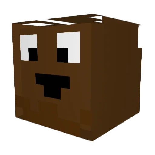 WScooby Minecraft avatar head, 3D render