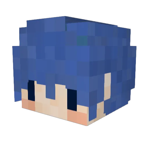 WUpipi Minecraft avatar head, 3D render