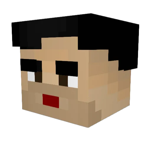 WWEAPA Minecraft avatar head, 3D render
