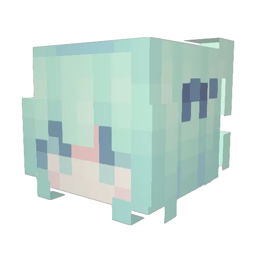 WWKQwQ Minecraft avatar head, 3D render