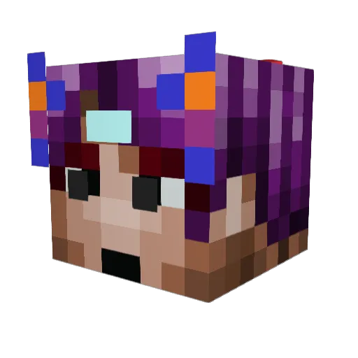 WWQQWW Minecraft avatar head, 3D render