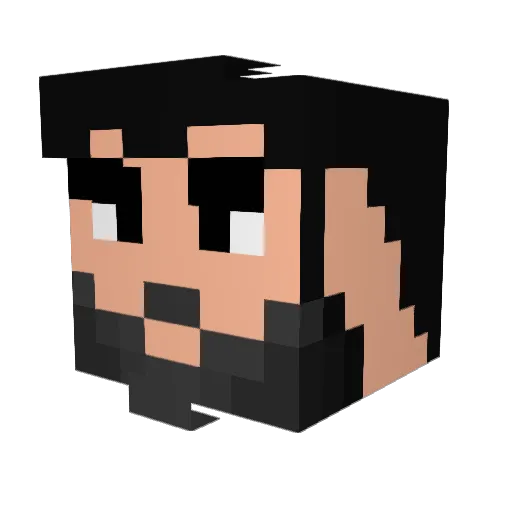 WW_ Minecraft avatar head, 3D render