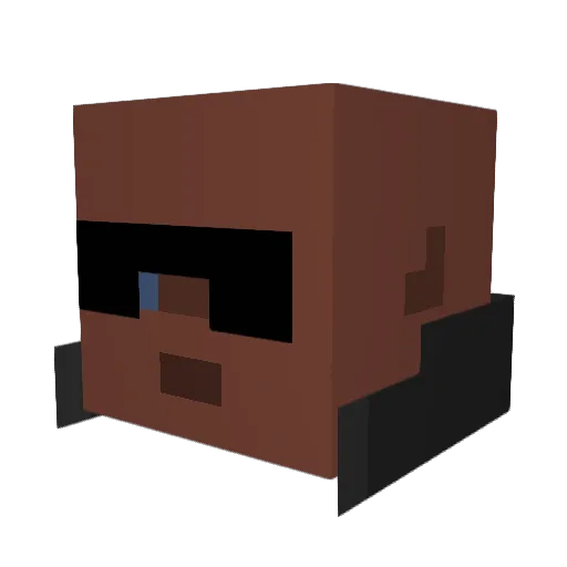 WWonka Minecraft avatar head, 3D render
