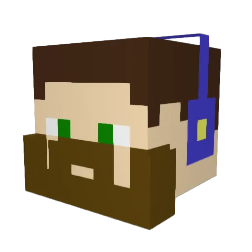 WYZccp Minecraft avatar head, 3D render