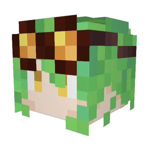 WY_lingling Minecraft avatar head, 3D render