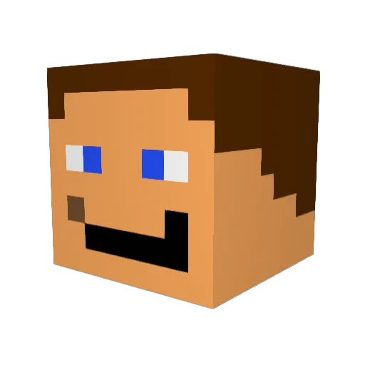 WZachD Minecraft avatar head, 3D render